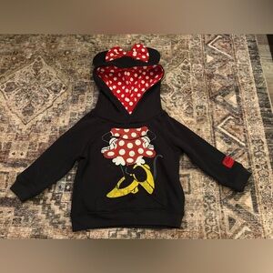 Toddler Black and Red Polka Dot Minnie Mouse Hoodie